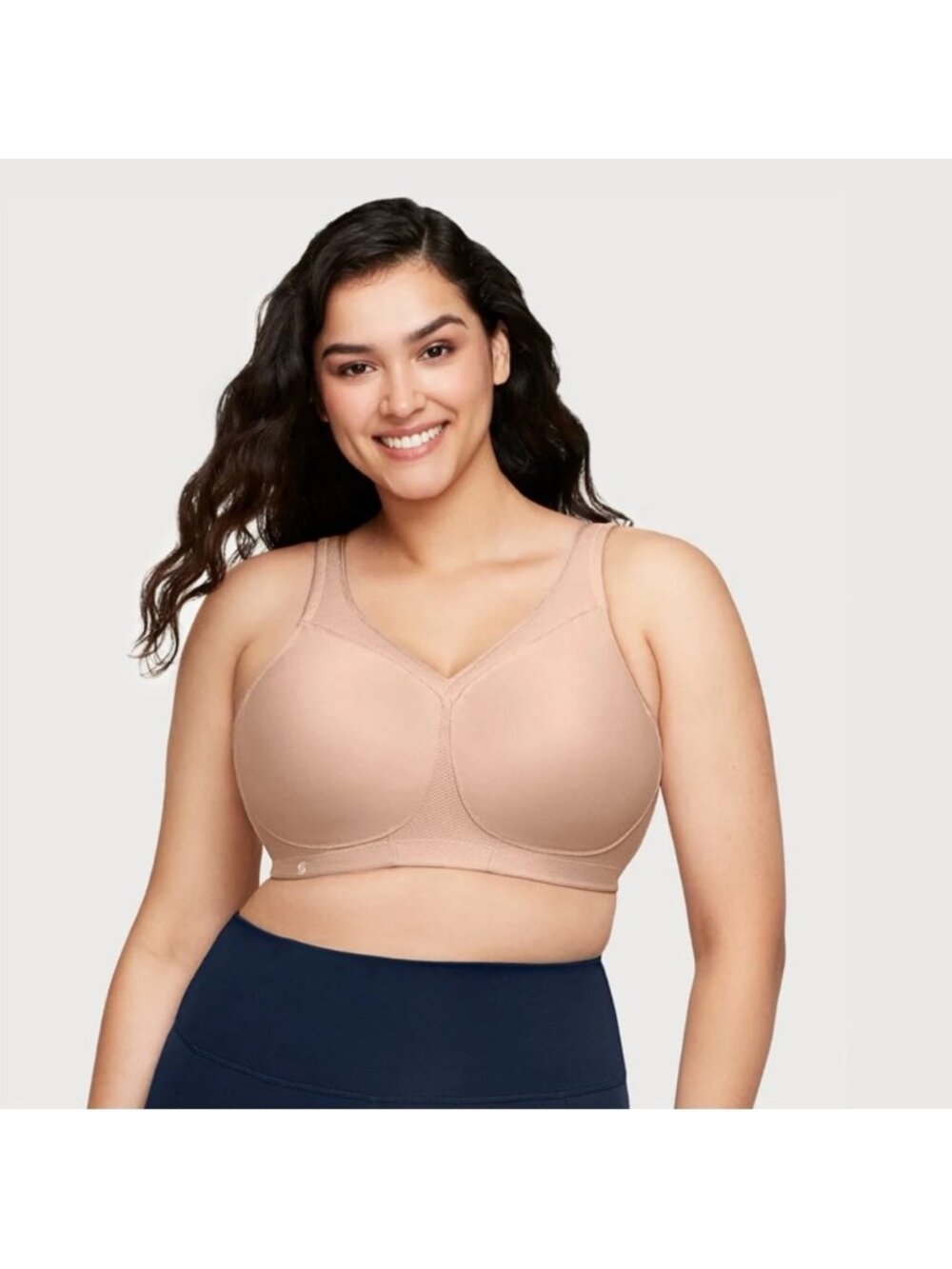 Glamorise MagicLift Seamless Sports Bra Wirefree Beige 38F Full Coverage
